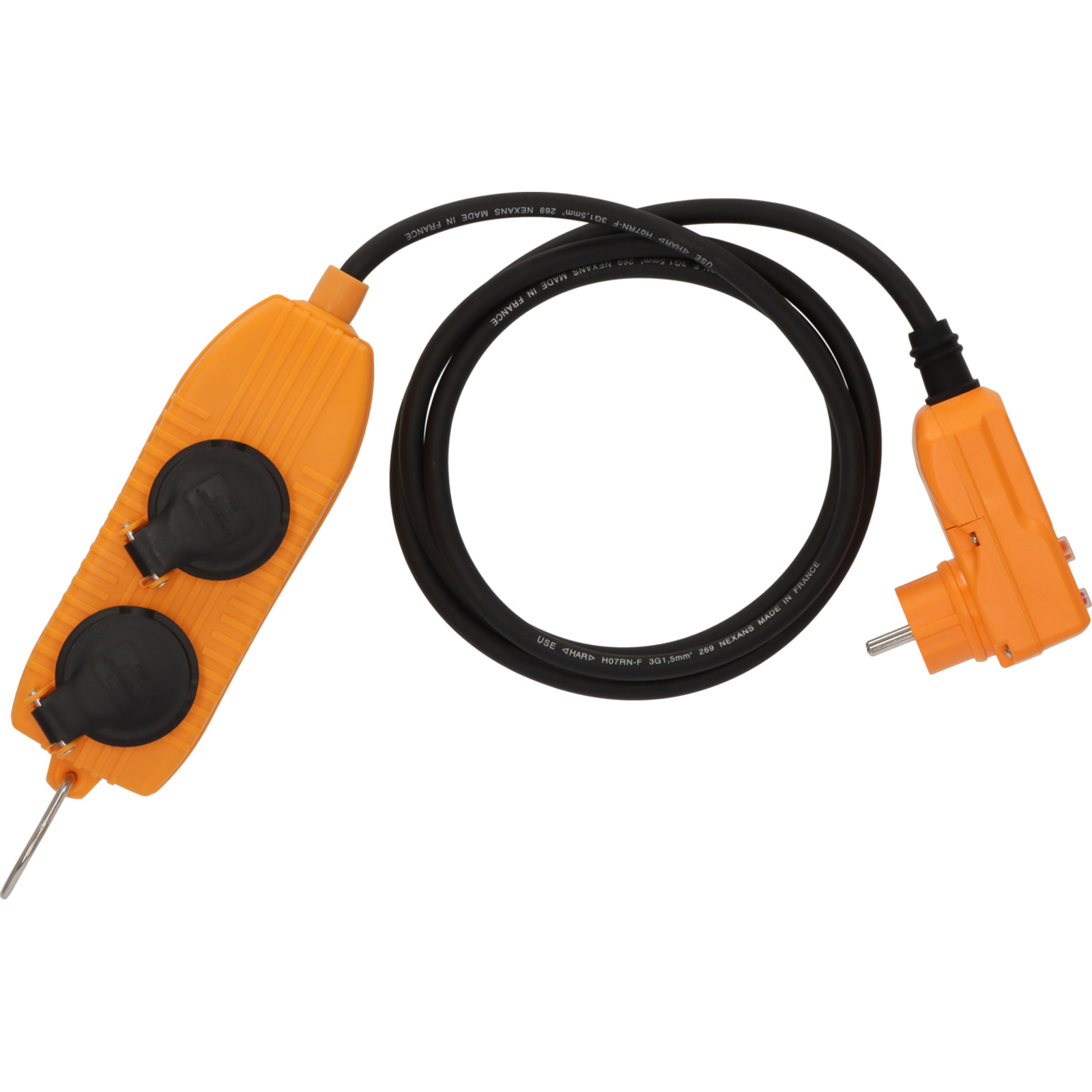 Rallonge électrique avec fiche différentielle 30mA et bloc Powerblock 2m H07RN-F BRENNENSTUHL - 1132751