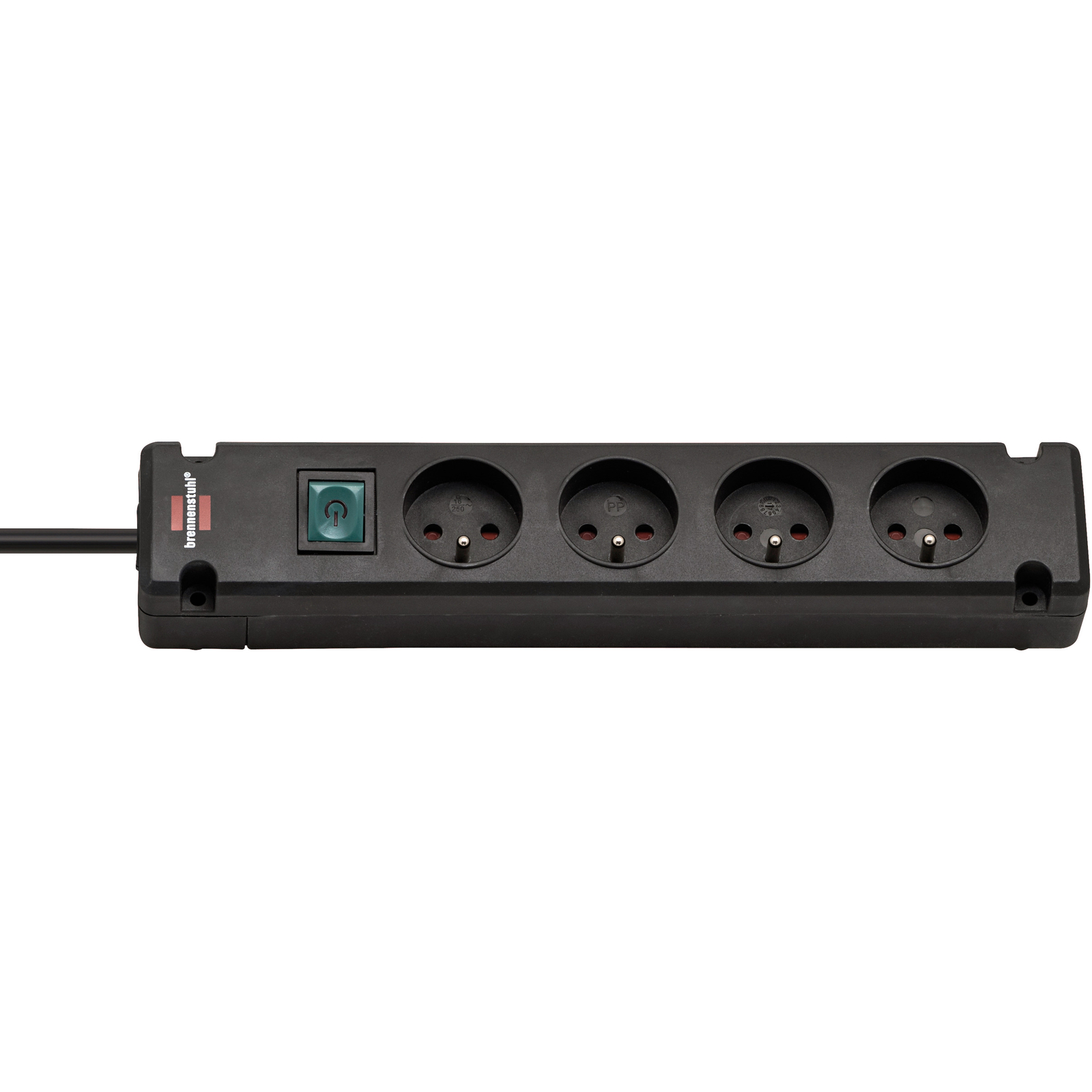 Multiprise Bremounta 4 prises avec interrupteur noire 1,5m H05VV-F 3G1,5 BRENNENSTUHL - 1150651114