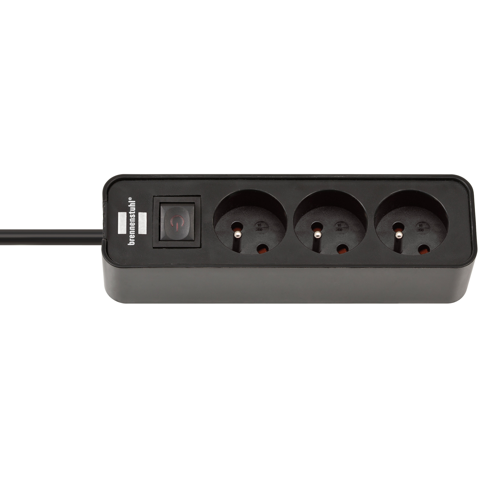 Multiprise Ecolor 3 prises avec interrupteur noire/noire 1,5m H05VV-F 3G1,0 BRENNENSTUHL - 1153231000