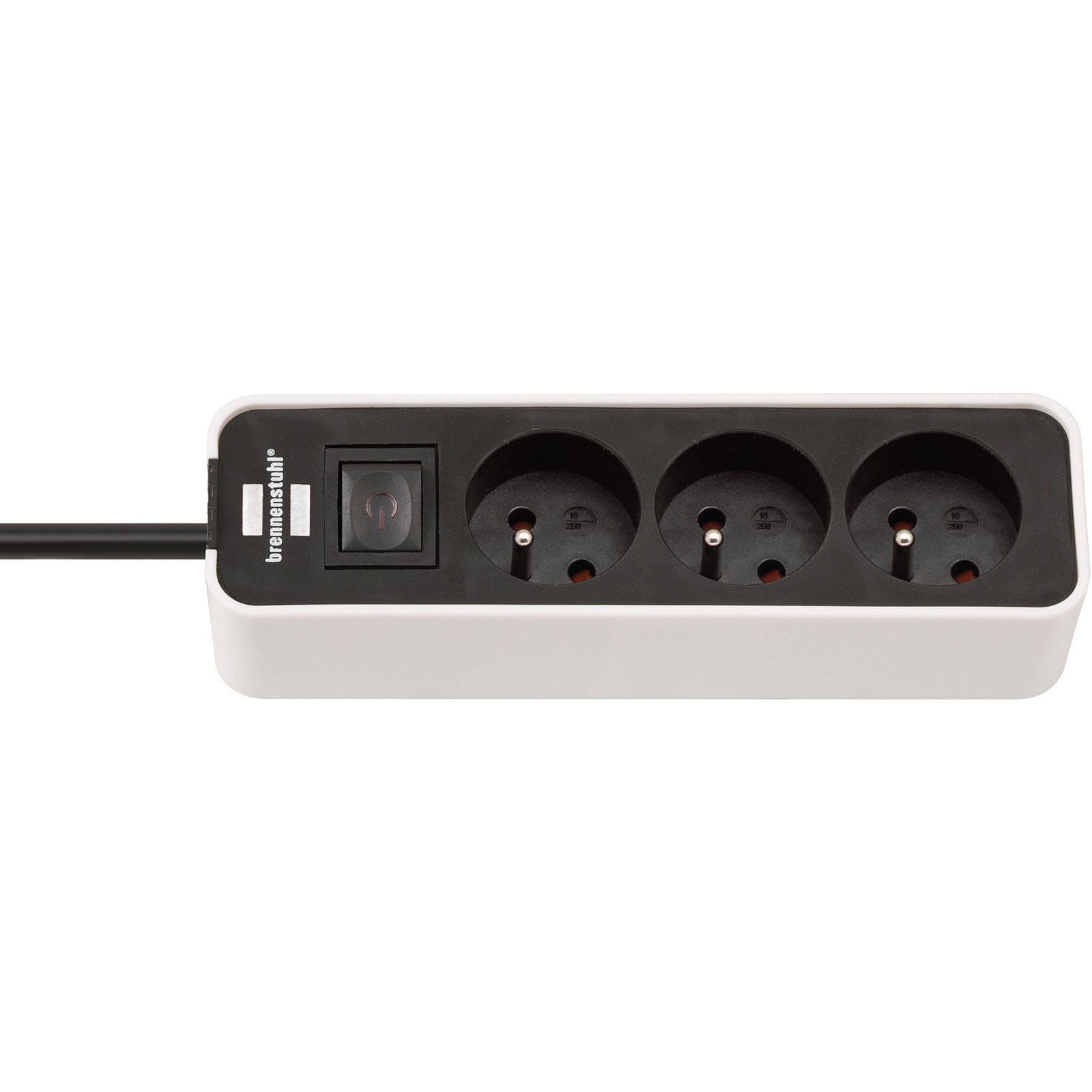 Multiprise Ecolor 3 prises avec interrupteur blanche/noire 1,5m H05VV-F 3G1,0 BRENNENSTUHL - 1153231020