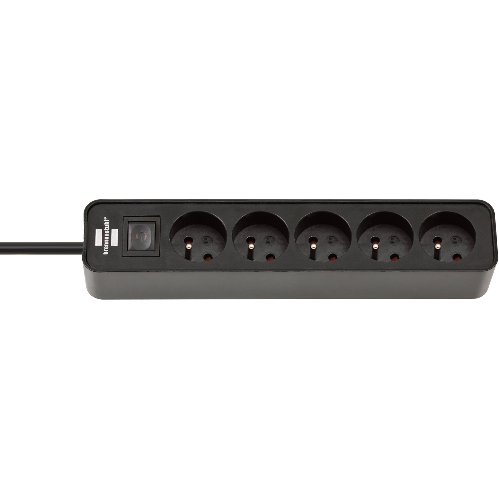 Multiprise Ecolor 5 prises avec interrupteur noire/noire 1,5m H05VV-F 3G1,0 BRENNENSTUHL - 1153251000
