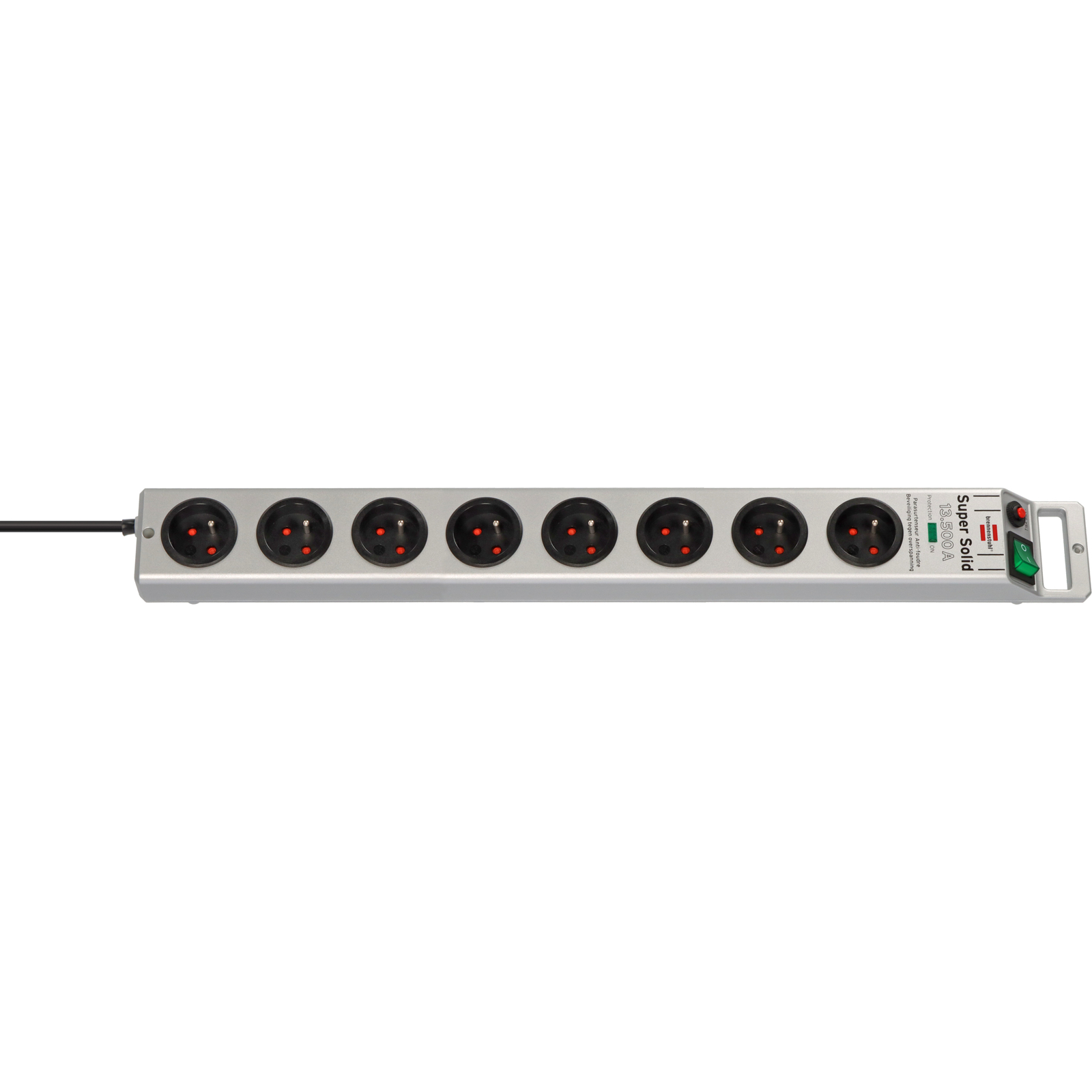 Multiprise Super-Solid avec parasurtenseur 13500A 8 prises 2,5m H05VV-F 3G1,5 BRENNENSTUHL - 1153344318