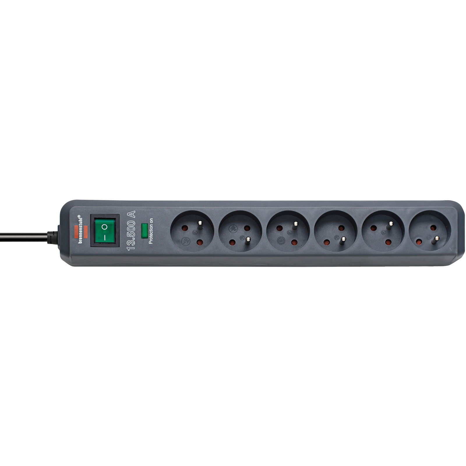 Multiprise Eco-Line 6 prises avec parasurtenseur 13500A anthracite 1,4m H05VV BRENNENSTUHL - 1159291136