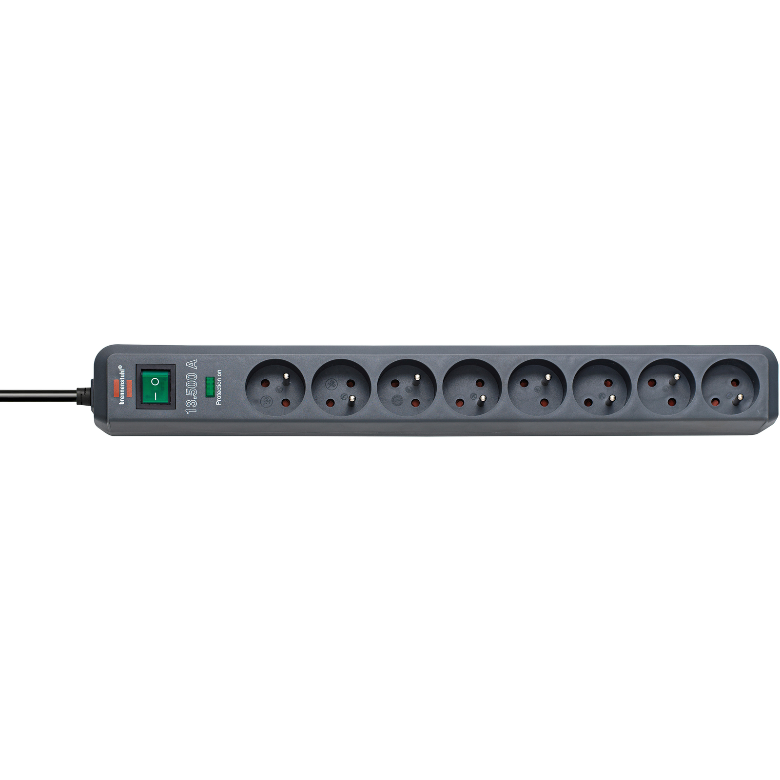 Multiprise Eco-Line 8 prises avec parasurtenseur 13500A anthracite 1,4m H05VV- BRENNENSTUHL - 1159291138