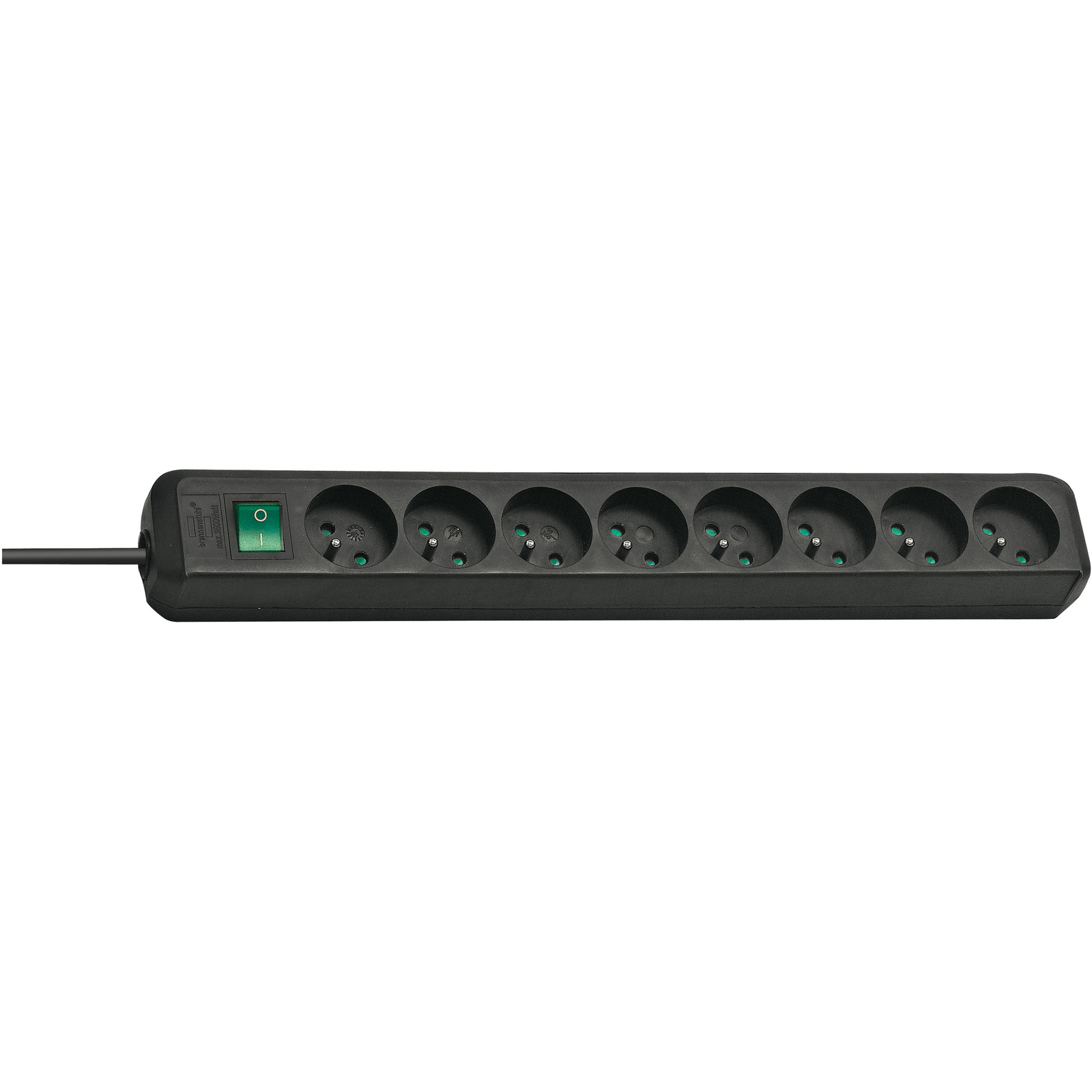 Multiprise Eco-Line 8 prises avec interrupteur noire 3m H05VV-F 3G1,5 BRENNENSTUHL - 1159301018