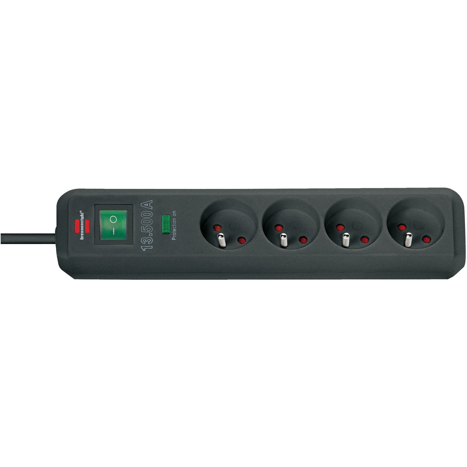 Multiprise Eco-Line 4 prises avec parasurtenseur 13500A noir 1,4m H05VV-F 3G1 BRENNENSTUHL - 1159701