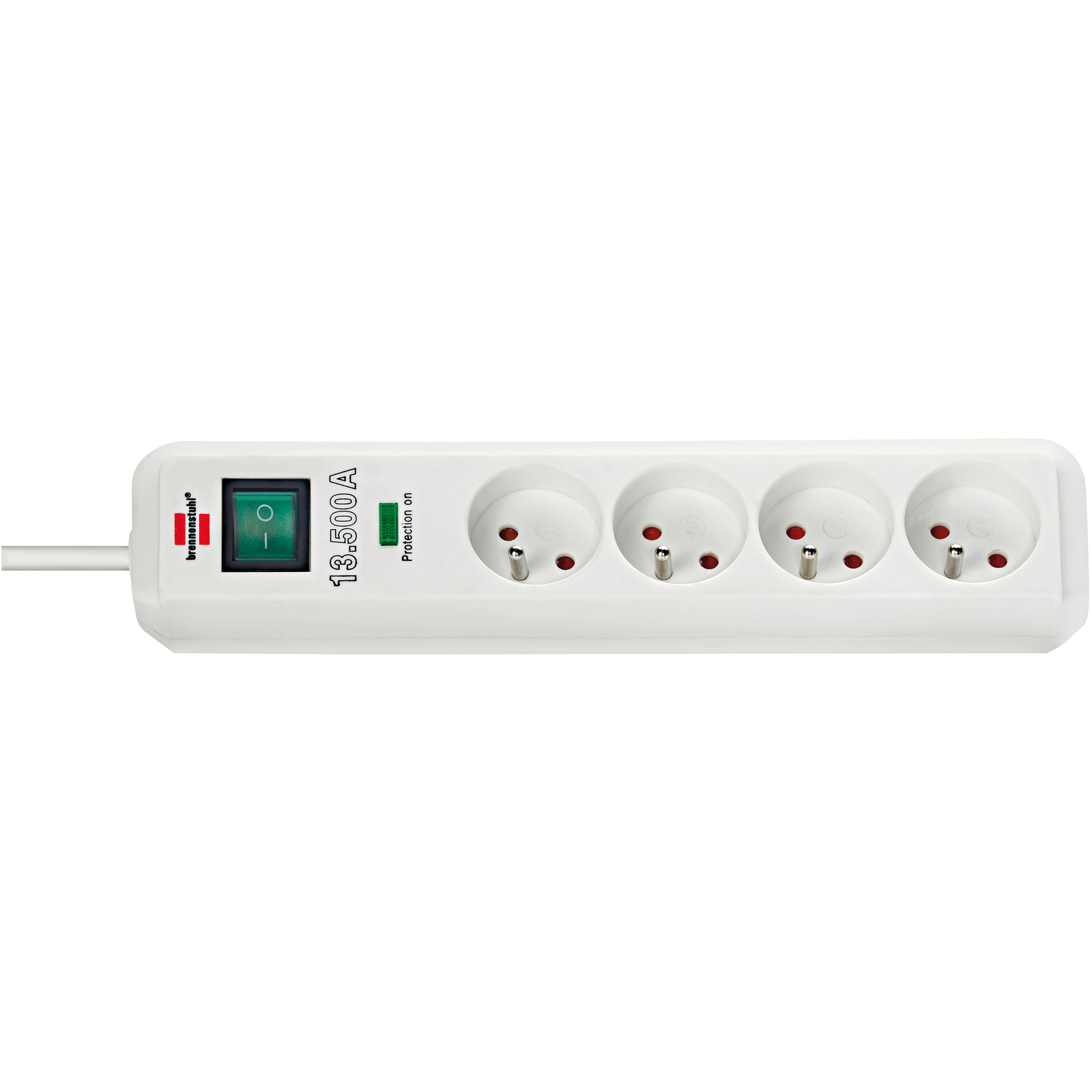 Multiprise Eco-Line 4 prises avec parasurtenseur 13500A blanc 1,4m H05VV-F 3G1 BRENNENSTUHL - 1159721