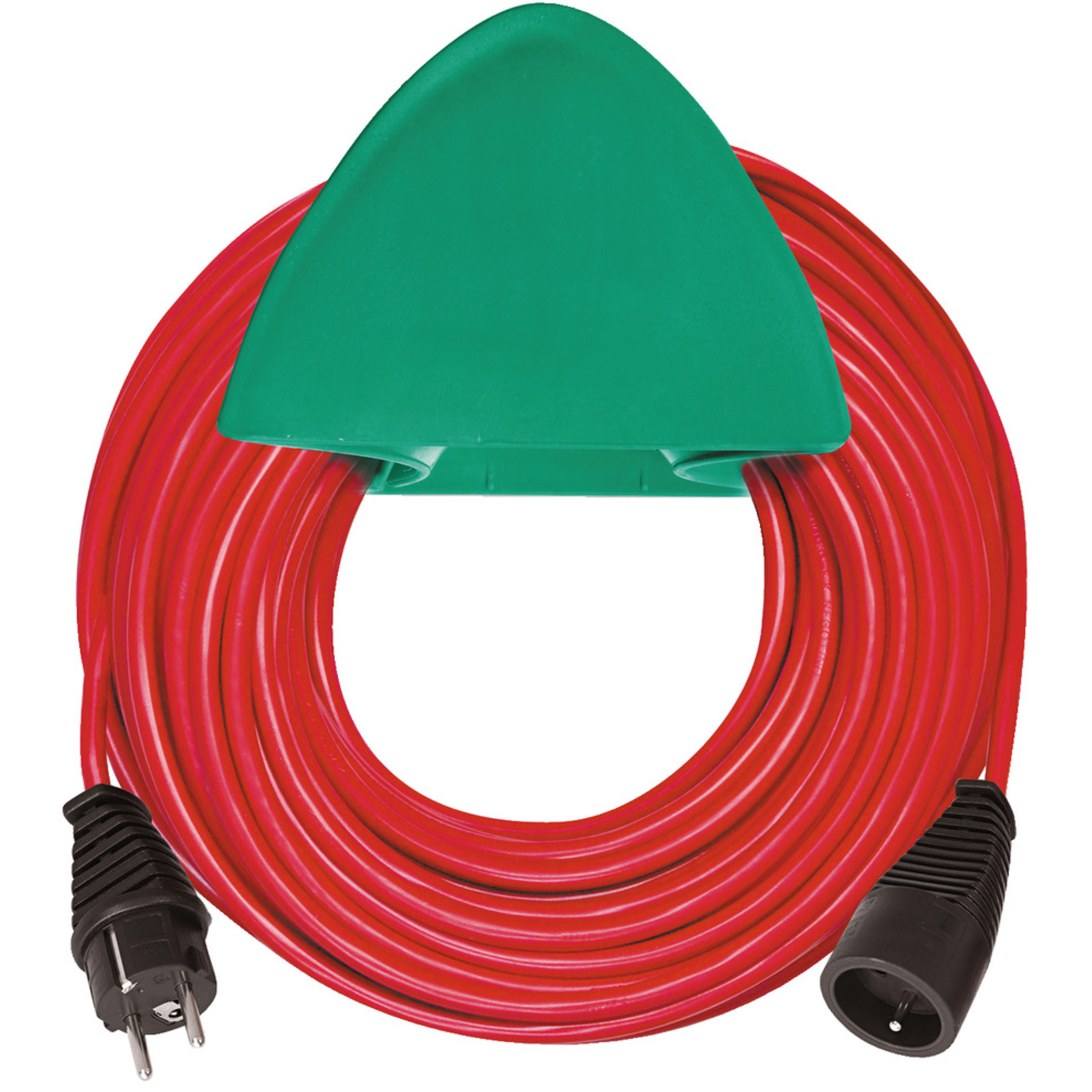 Rallonge électrique avec support de rangement mural 15m H05VV-F 3G1,5 rouge BRENNENSTUHL - 1167511