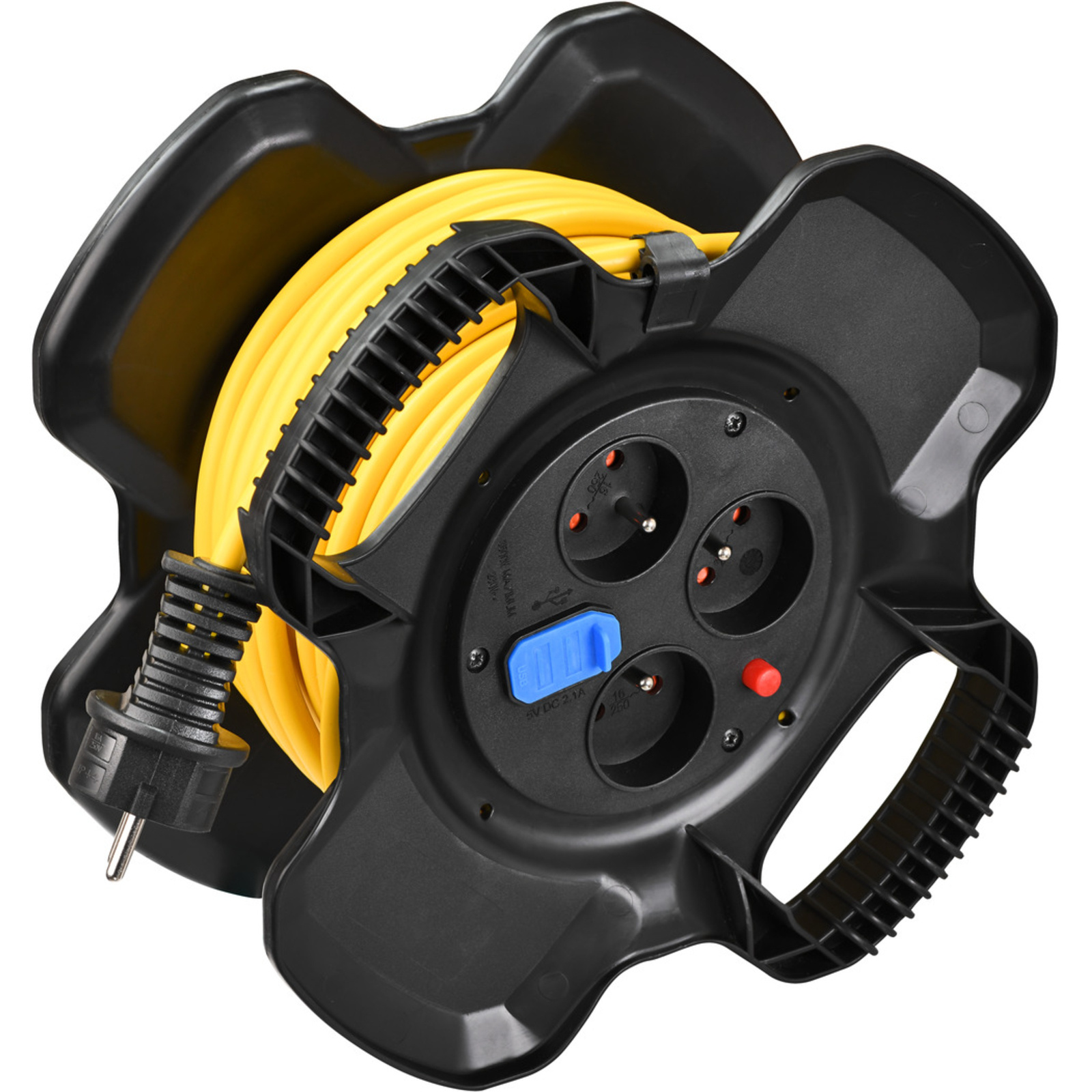 Enrouleur de câble X-GUM avec ports USB A 15m H05VV-F 3G1,5 jaune BRENNENSTUHL - 1169771150