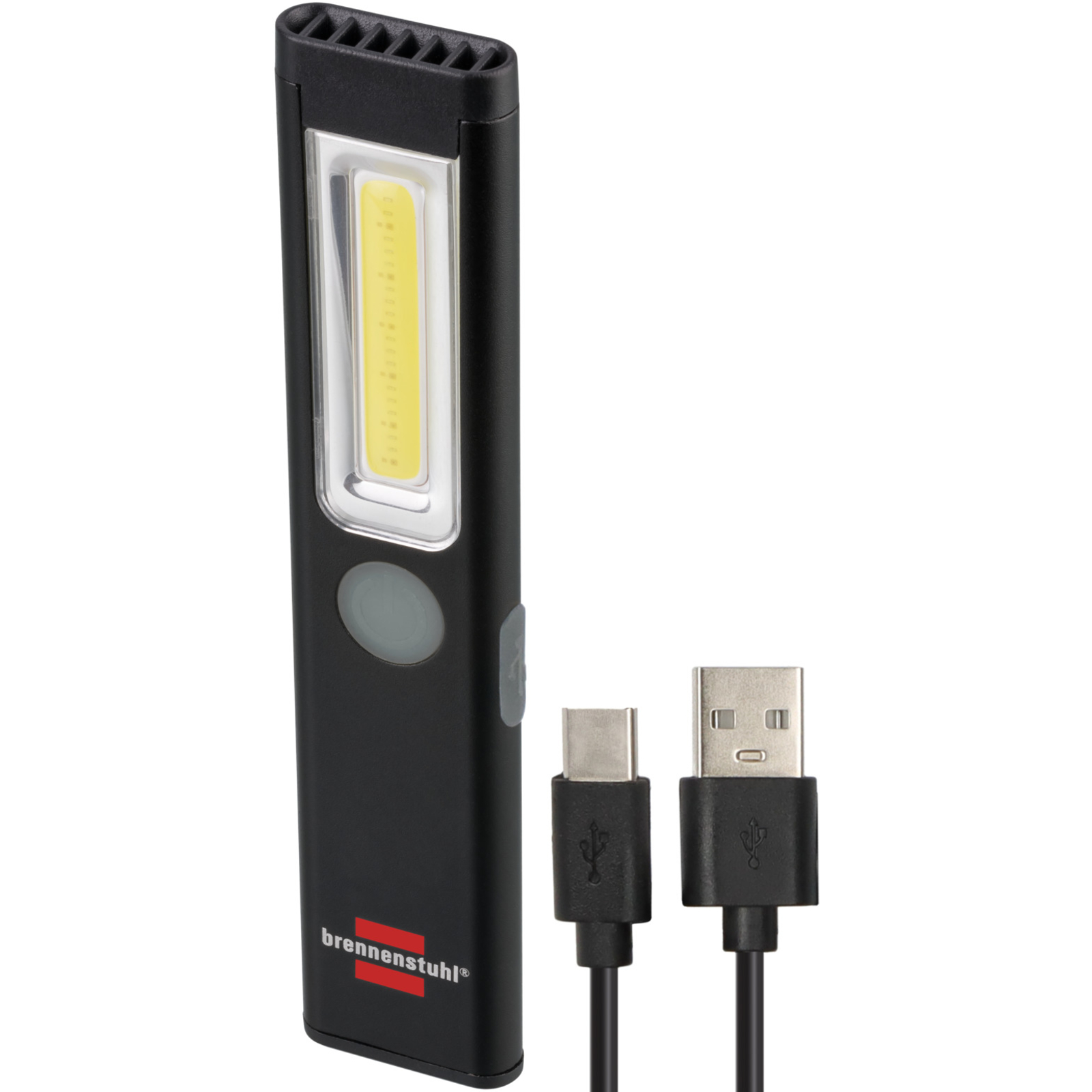 Lampe de poche LED PL 200 AC rechargeable 200lm 10 p. dans un présentoir auto-v BRENNENSTUHL - 1175590110