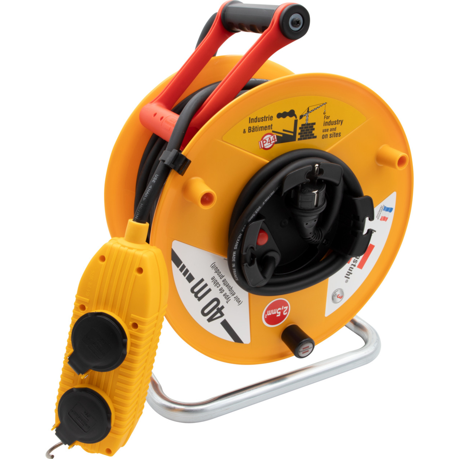 Enrouleur de câble Standard BT PRO 40m de câble H07RN-F 3G2,5 IP44 BRENNENSTUHL - 1233221