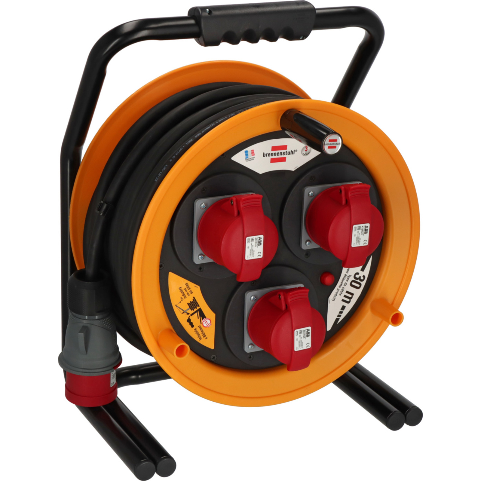 Enrouleur de câble Maxi Garant CEE/32A/415V 30m H07RN-F 5G4,0 IP44 BRENNENSTUHL - 1243261