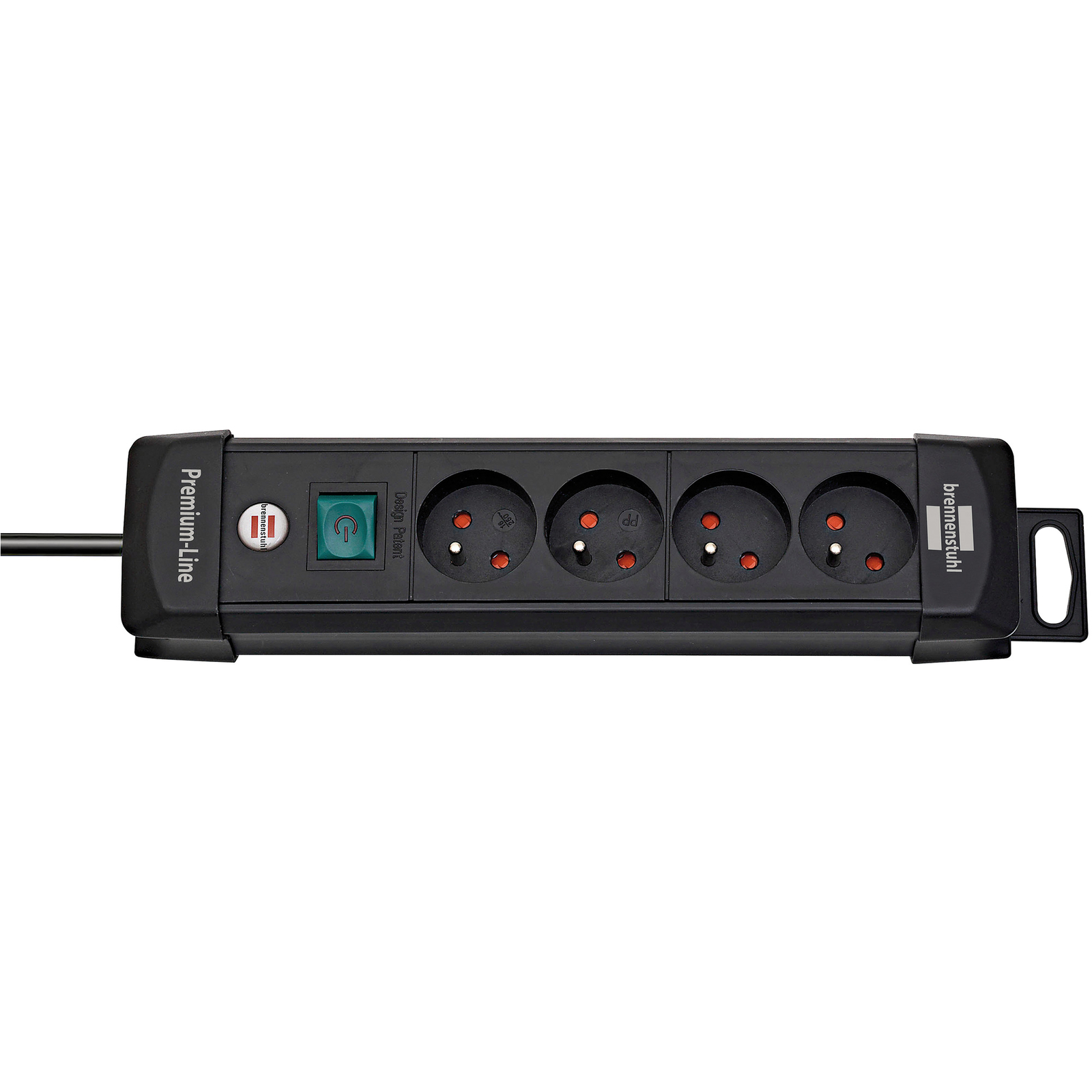 Multiprise Premium Plus 4 prises avec interrupteur noire 1,8m H05VV-F 3G1,5 BRENNENSTUHL - 1390001064