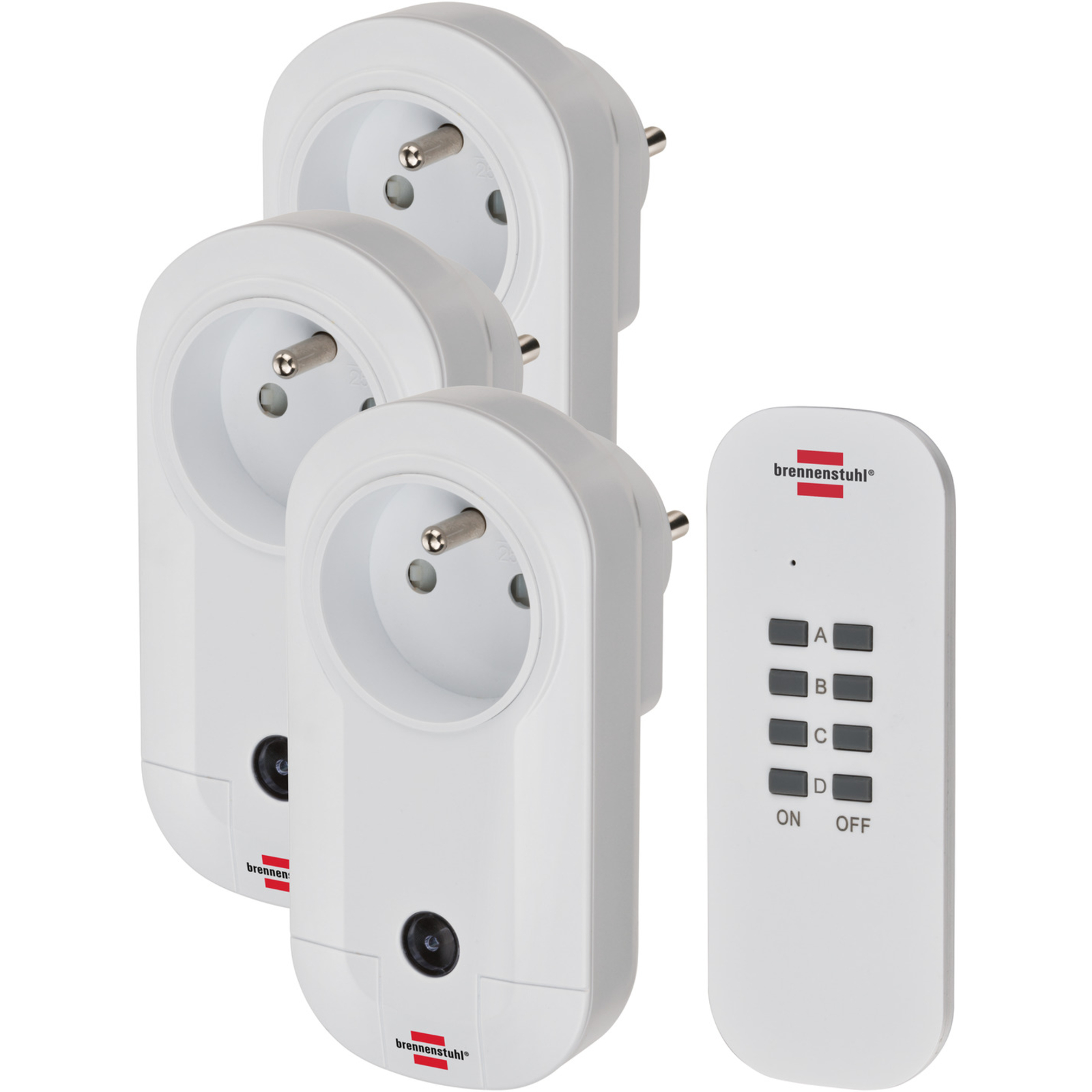Lot de 3 prises télécommandées avec télécommande RC CE1 3001 BRENNENSTUHL - 1507041