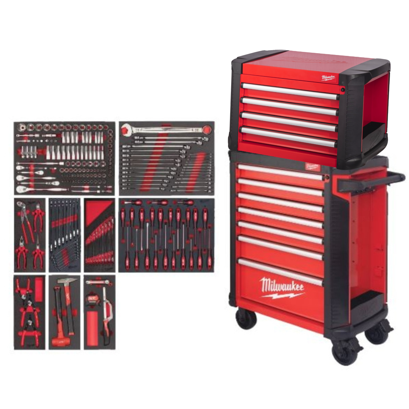 MAXI SERVANTE MILWAUKEE 11 TIROIRS AVEC OUTILS TOOLGUARD