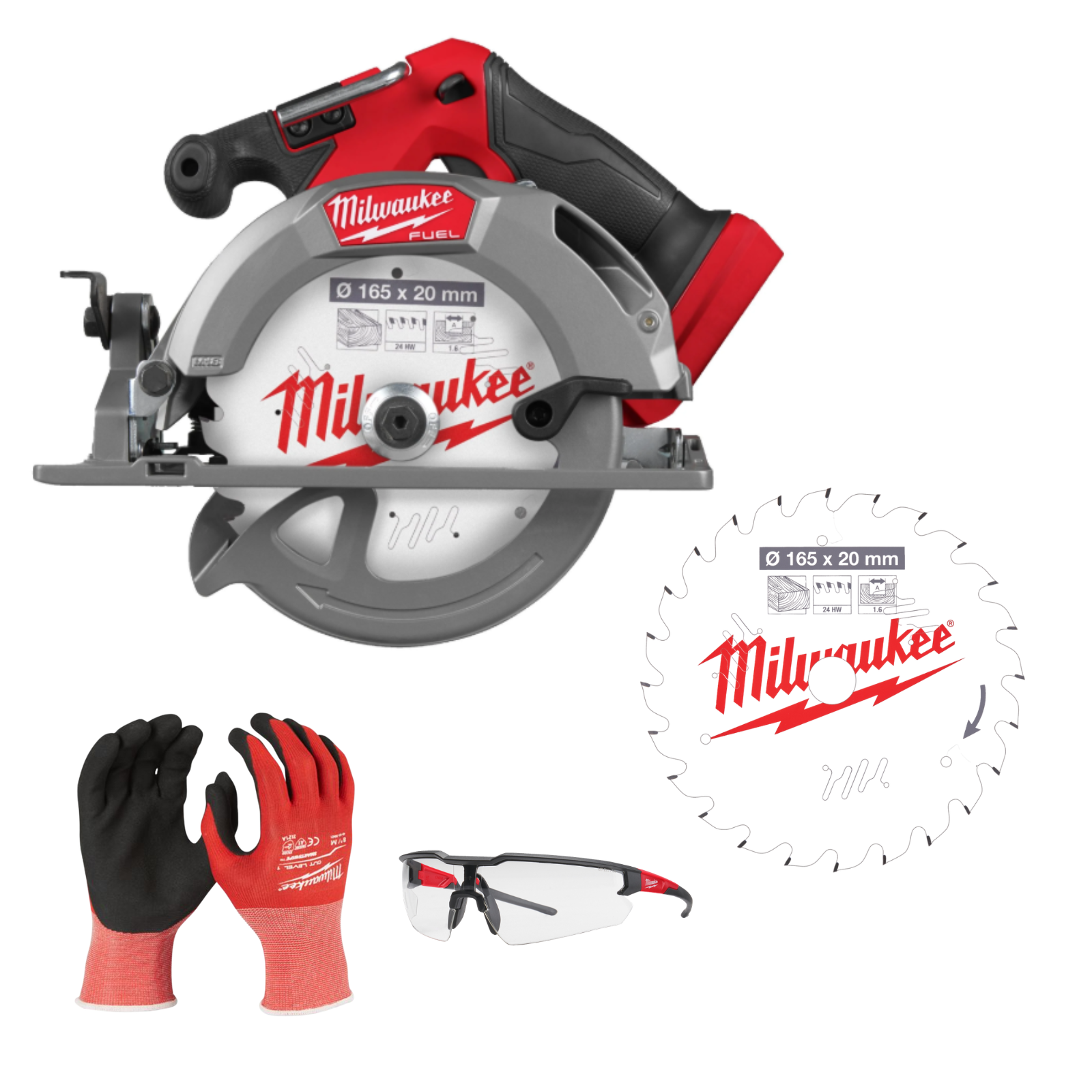 Scie circulaire MILWAUKEE FUEL bois et plastique Ø165 M18 FCS552-0 sans batterie