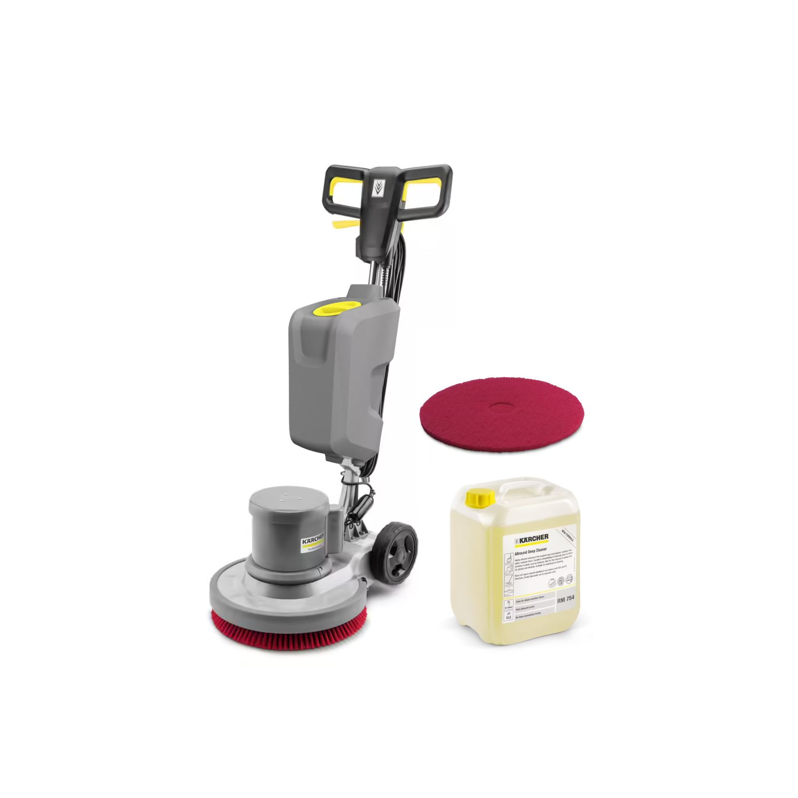 Monobrosse KÄRCHER BDS 43/150 C Classic - Pack prêt à l'emploi pour le nettoyage en profondeur des sols durs avec réservoir, pad rouge et RM 754 ASF