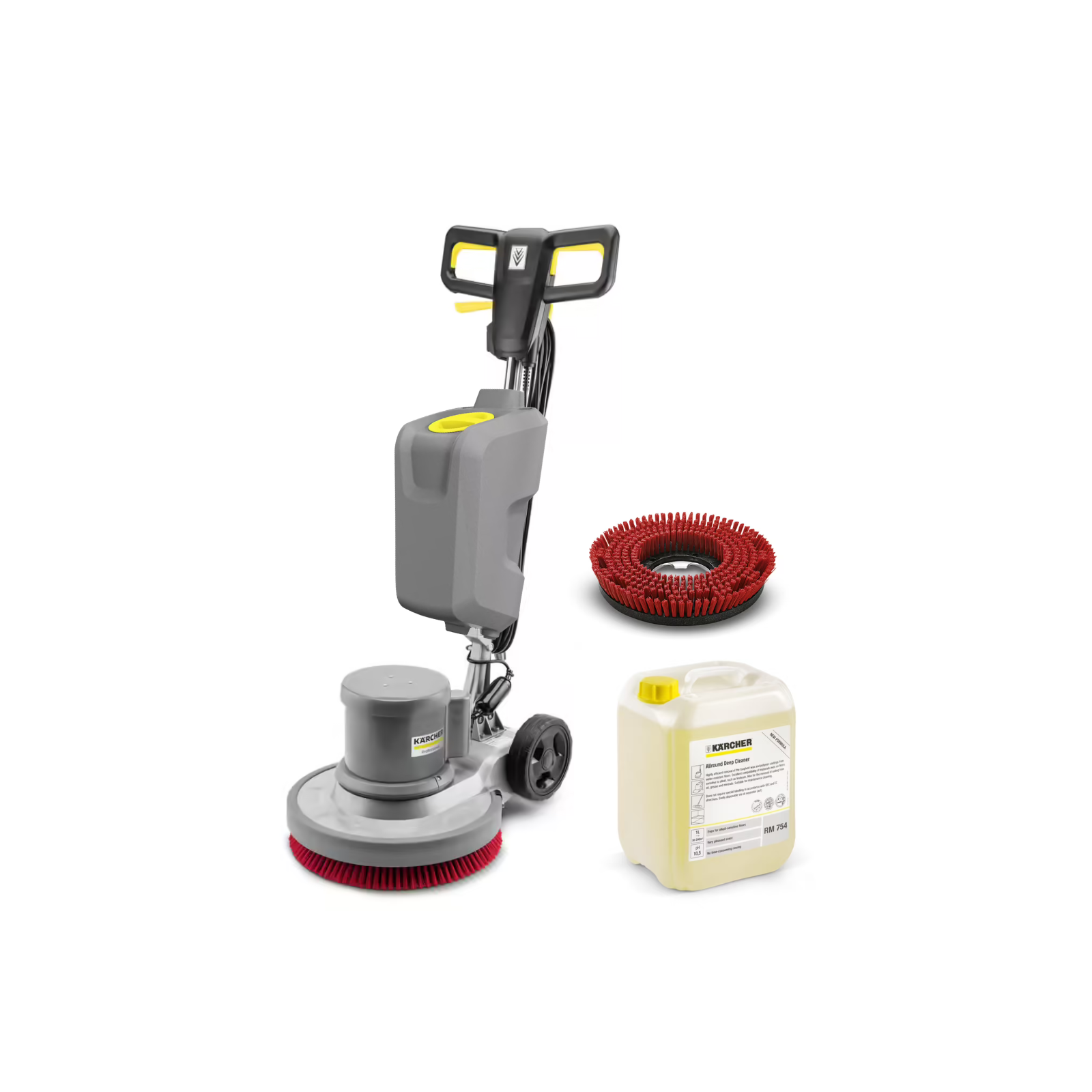 Monobrosse KÄRCHER BDS 43/150 C Classic - Pack complet prêt à l'emploi pour nettoyage polyvalent et entretien des sols avec réservoir, brosse rouge et RM 754