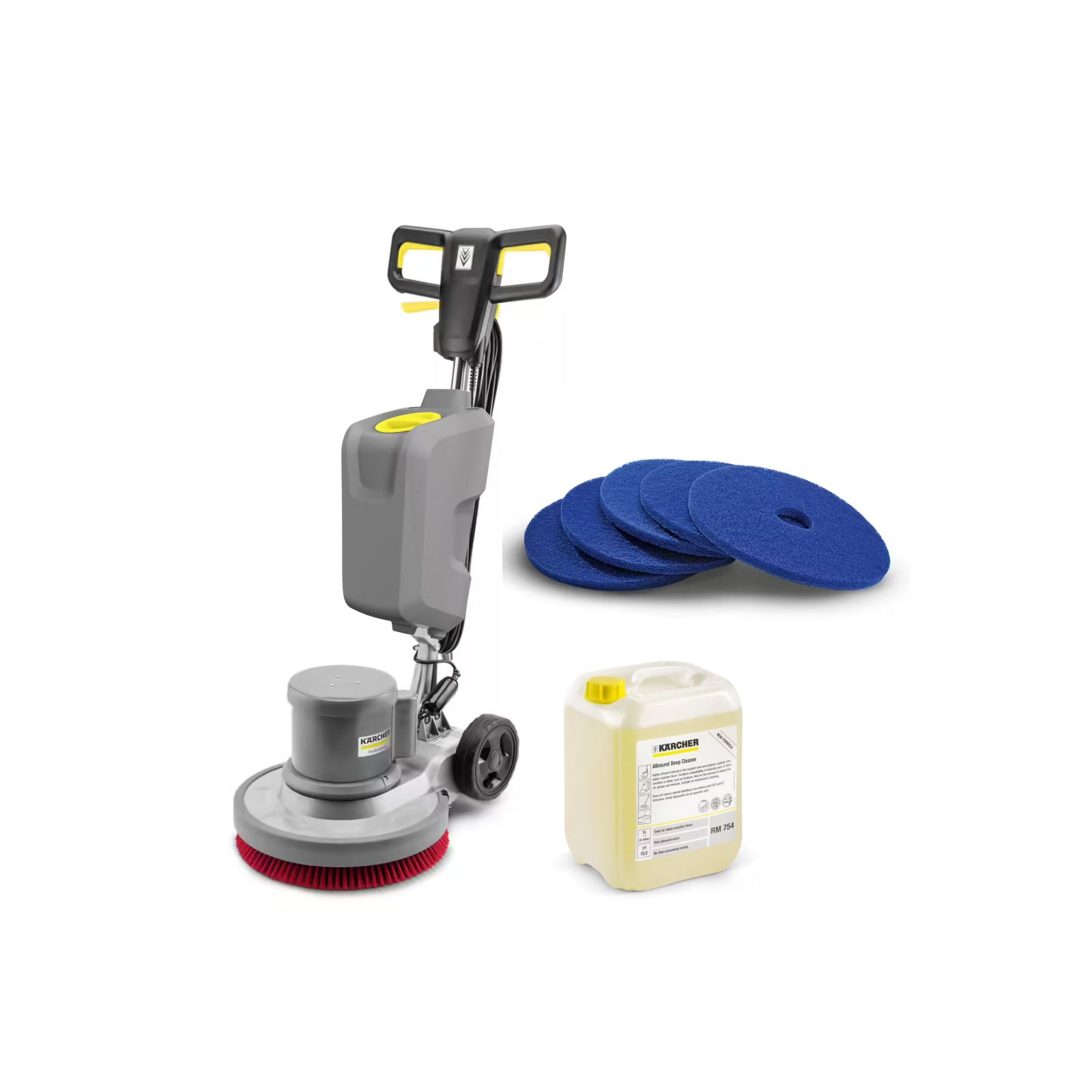 Monobrosse KÄRCHER BDS 43/150 C Classic - Pack complet prêt à l'emploi pour le nettoyage d'entretien des sols durs avec réservoir, pad bleu et RM 754