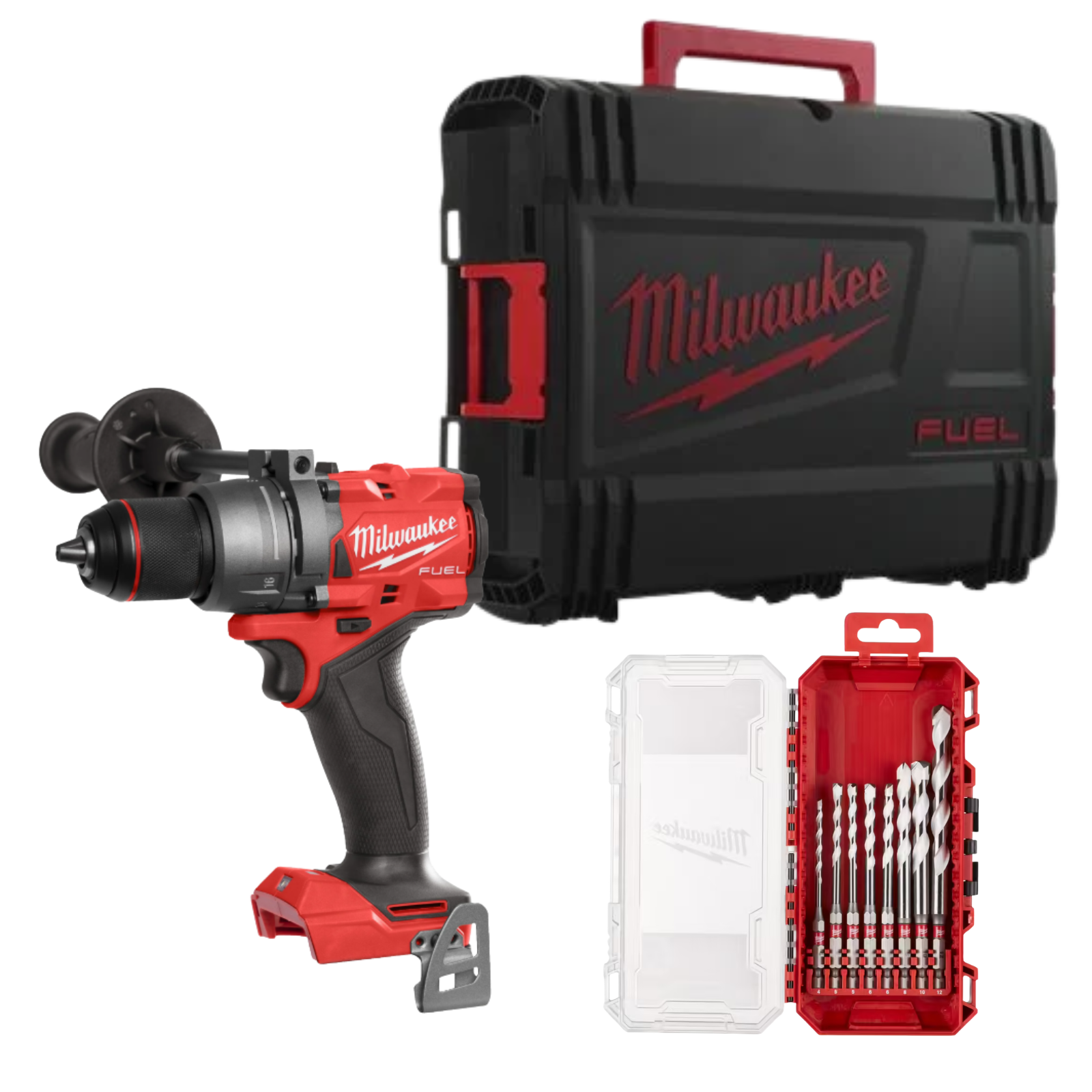 MILWAUKEE FUEL Perceuse à percussion M18 FPD3 0X 4GEN 158 Nm avec forets sans batterie