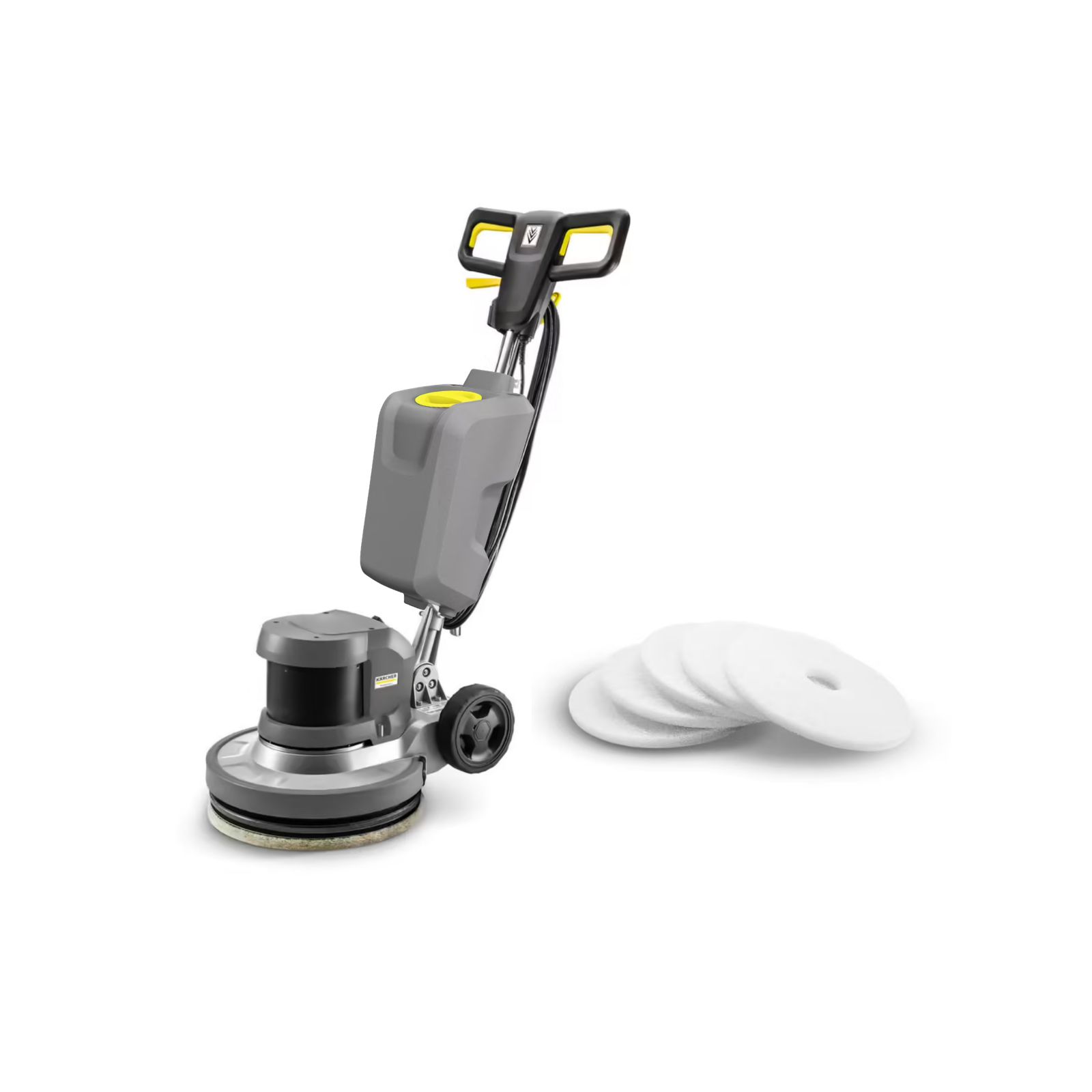 Monobrosse K&Auml;RCHER BDS 43/DUO C + R&eacute;servoir + Pad tr&egrave;s souple blanc 432 mm nettoyage d&eacute;licat et finition brillante