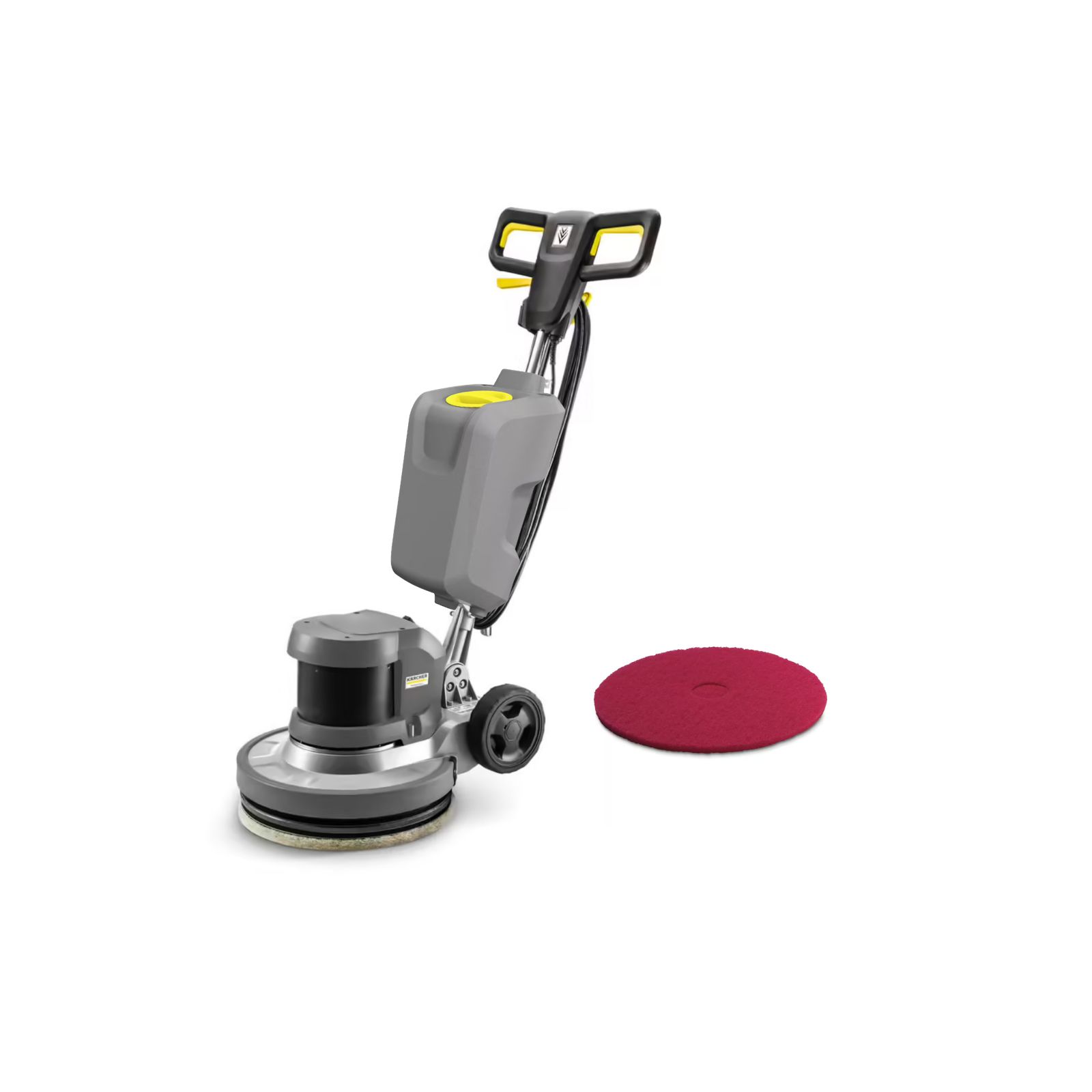 Monobrosse K&Auml;RCHER BDS 43/DUO C + R&eacute;servoir + Pads moyennement souple rouge 432 mm nettoyage d&rsquo;entretien polyvalent des sols