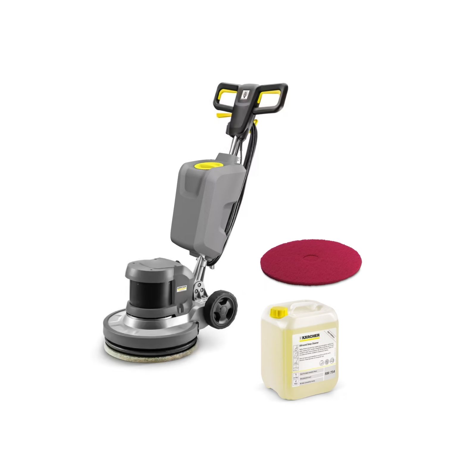 Monobrosse K&Auml;RCHER BDS 43/DUO C - Pack pr&ecirc;t &agrave; l'emploi pour le nettoyage en profondeur des sols durs avec r&eacute;servoir, pad rouge et RM 754 ASF
