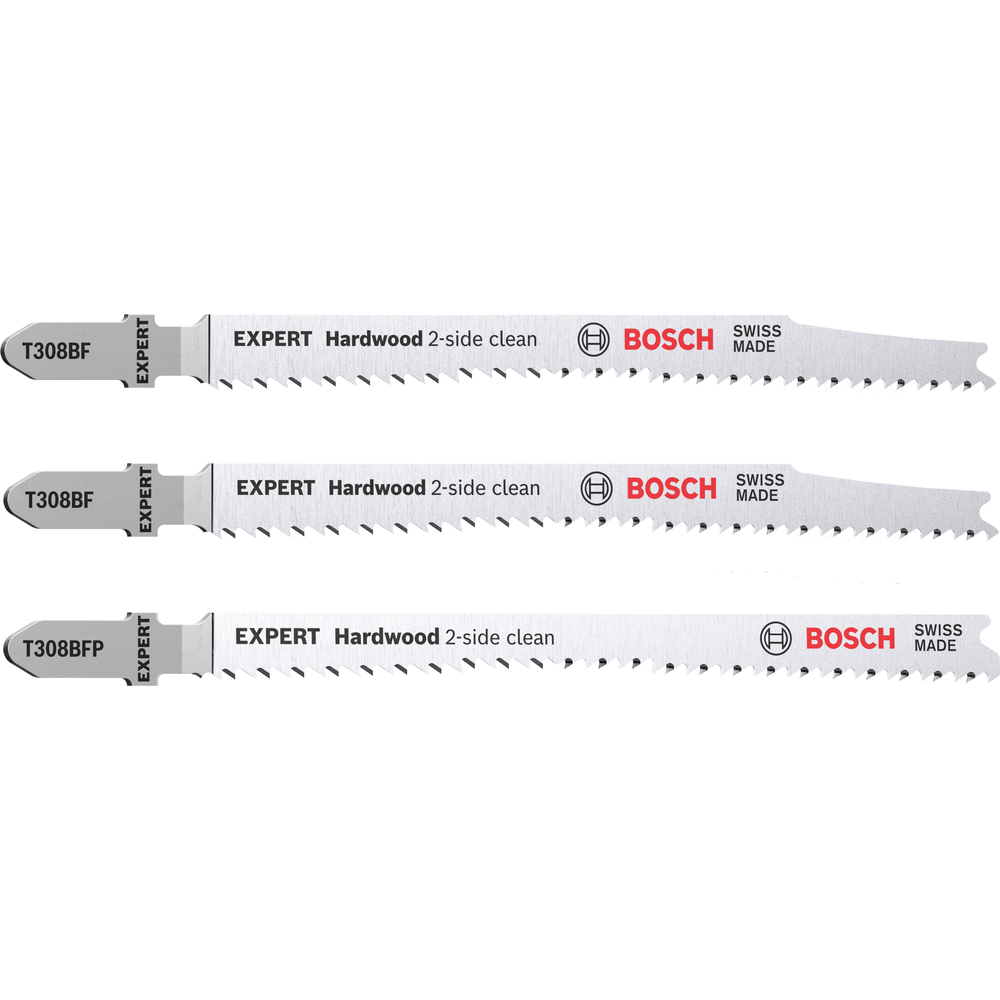 Lame de scie sauteuse expert 'hardwood 2-side clean', 3 pces bosch - 2608900549