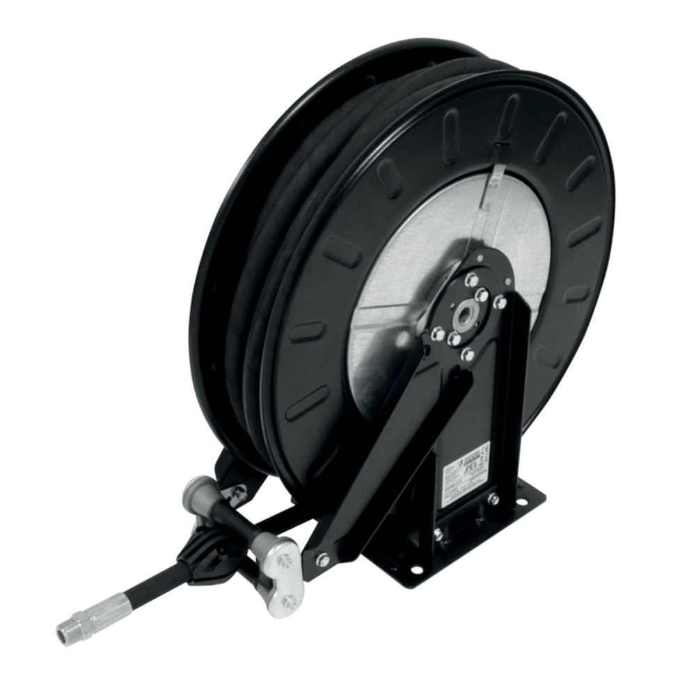 Enrouleur automatique huiles carrossé ouvert - 15 m de flexible caoutchouc DN 15 CEMO - 10559