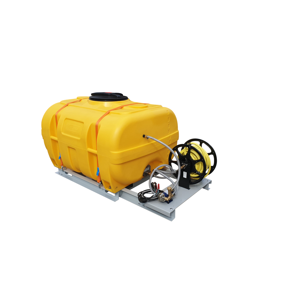 Cuve PE coffre équipée sur plateau 1 000, pompe électrique CEMO - 90231E