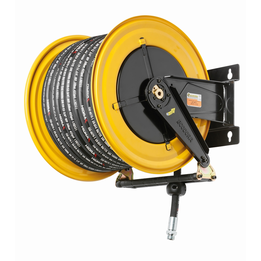 Enrouleur automatique haute pression eau carrossé ouvert - 40 m de flexible caoutchouc CEMO - 91427