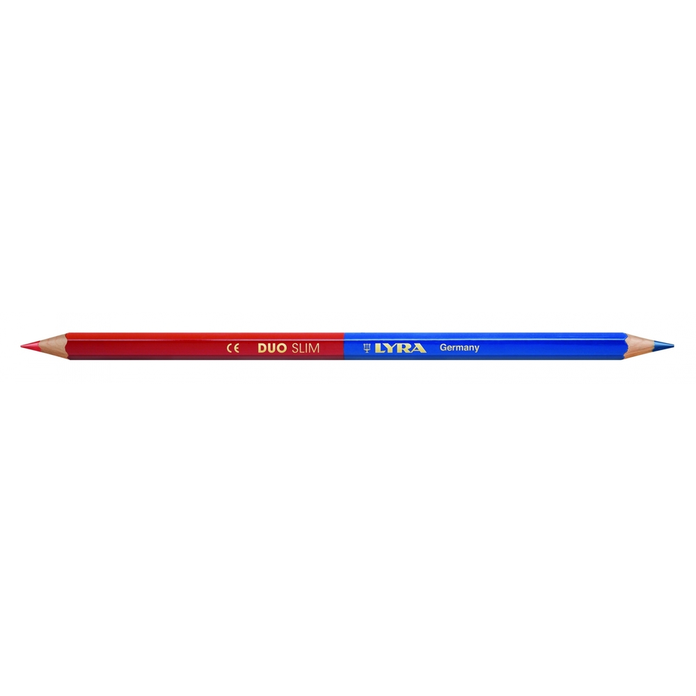 CRAYON DE MARQUAGE LYRA DUO SLIM ROUGE ET BLEU EN ÉTUI DE 12 -2920101