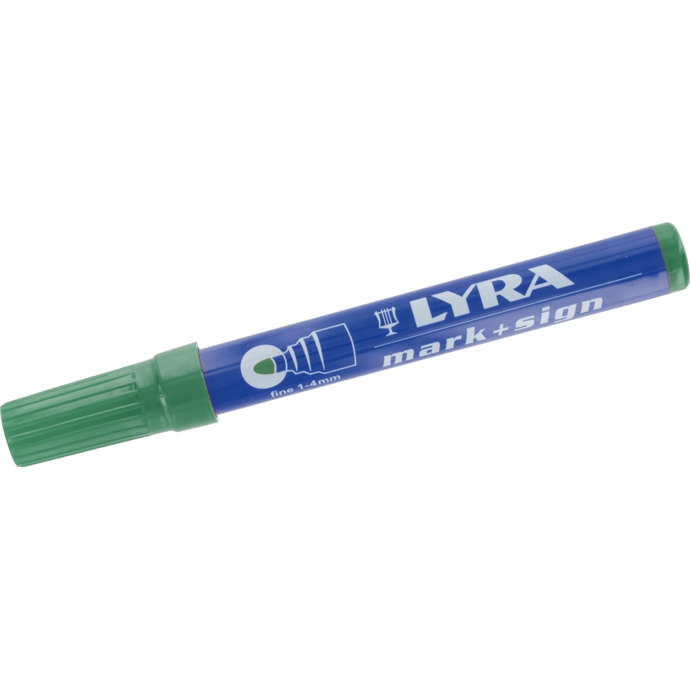 Marqueur permanent vert MARK+SIGN pointe ogive 1-4 mm - boîte de 10 - LYRA - 4020067
