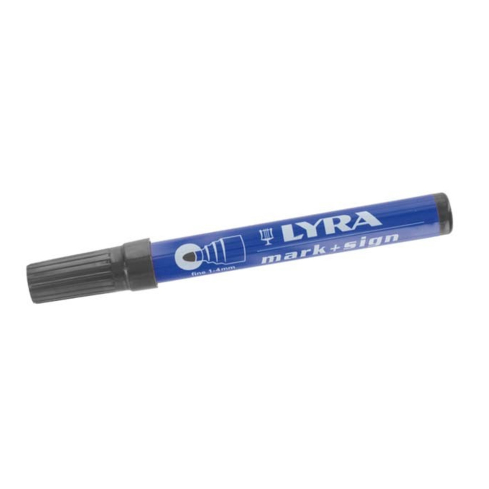 Marqueur permanent noir MARK+SIGN pointe ogive 1-4 mm - boîte de 10 - LYRA - 4020099