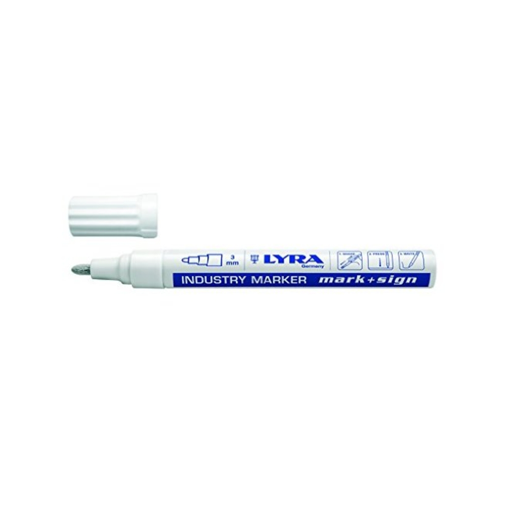 Marqueur peinture laquée blanc en boite de 10 LYRA MARK + SIGN - OMYACOLOR- 4040001