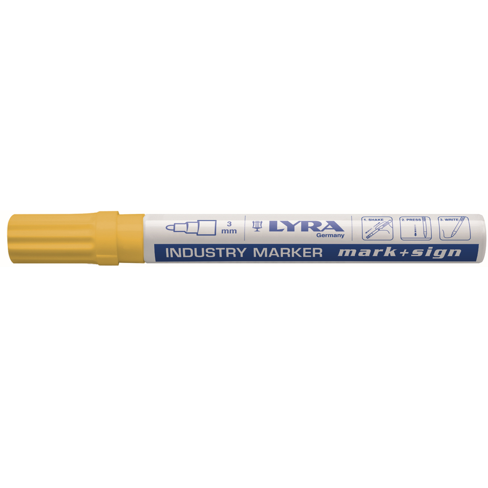 Marqueur peinture laquée jaune en boite de 10 LYRA MARK + SIGN - OMYACOLOR- 4040007