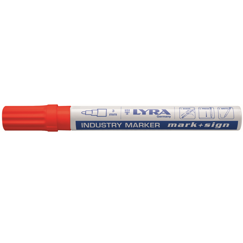 Marqueur peinture laquée rouge en boite de 10 LYRA MARK + SIGN - OMYACOLOR- 4040017