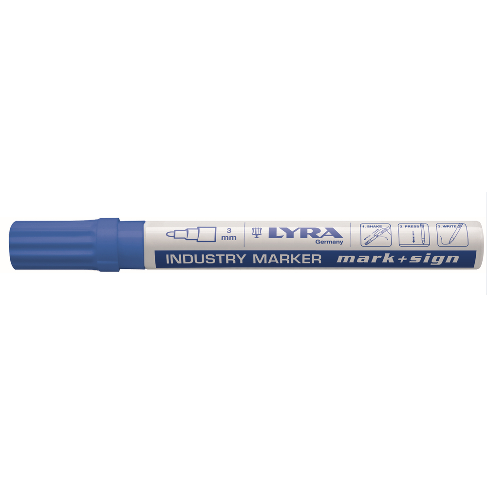 Marqueur peinture laquée bleu en boite de 10 LYRA MARK + SIGN - OMYACOLOR- 4040051