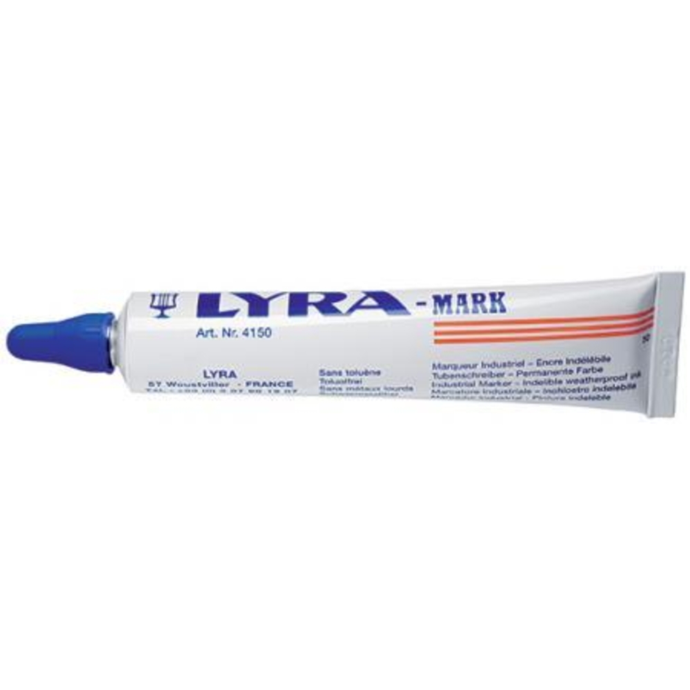 Marqueur à bille LYRA indélébile boite de 10 MARK bleu - OMYACOLOR -4150051