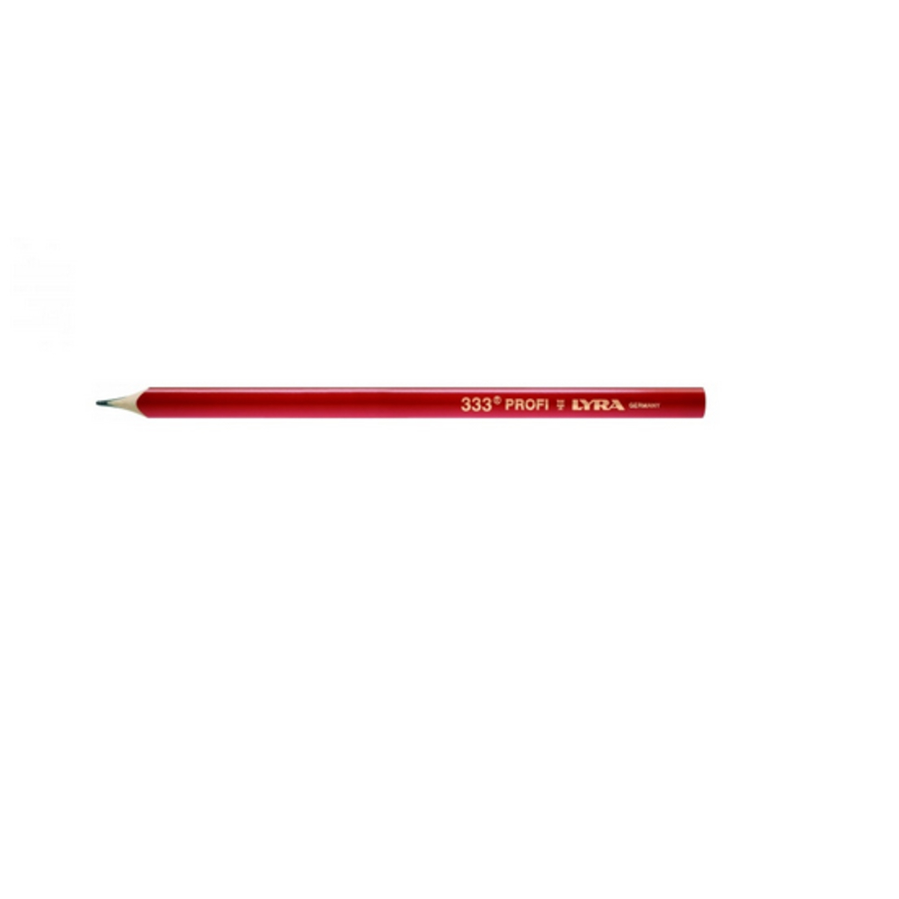 CRAYON DE CHARPENTIER LYRA TAILLÉ ROUGE 24 CM EN ÉTUI DE 12 - 4332111