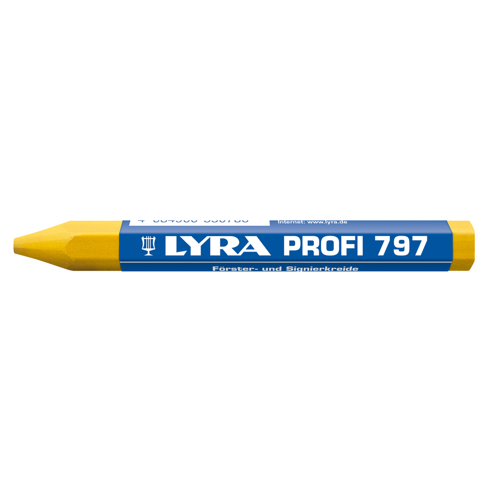 CRAIE DE MARQUAGE LYRA FORESTIÉRE JAUNE À L'HUILE EN BOÎTE DE 12 - QUALITÉ PRO 797 - 4870007