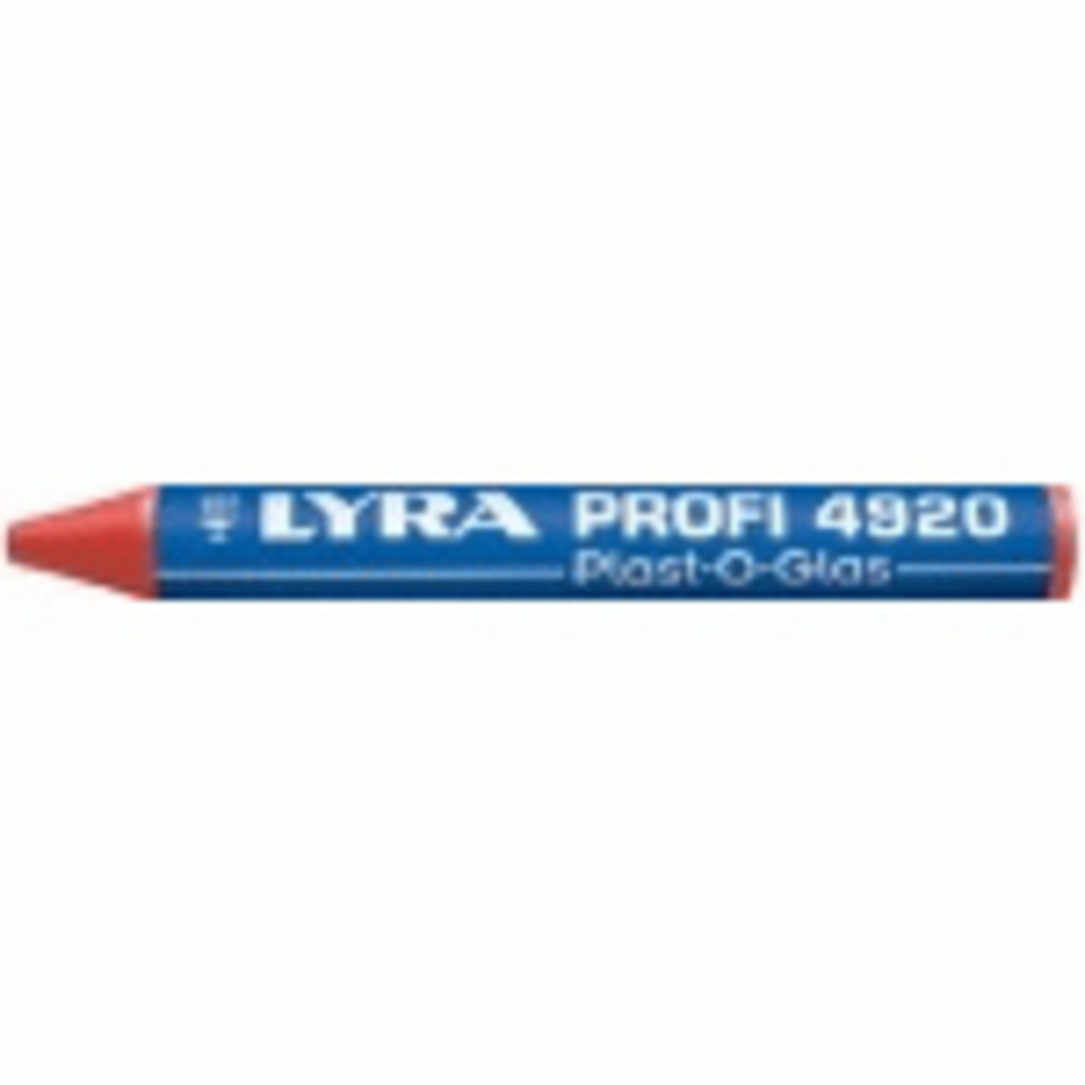 Craie de marquage à la cire rouge Plast-O-Glas en boîte de 12 PROFI 4920 LYRA-4920017