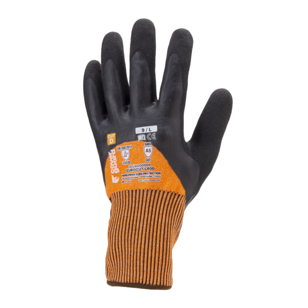 Gant EUROCUT L400 Jauge 13 orange - COVERGUARD - 1CUXD00