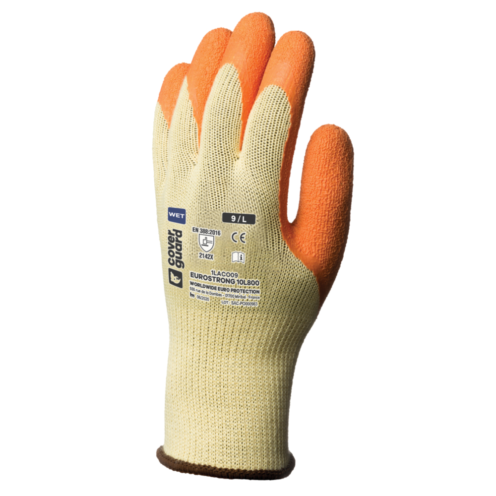 Gant EUROSTRONG 10L800 Jauge 10 orange - COVERGUARD - 1LACO