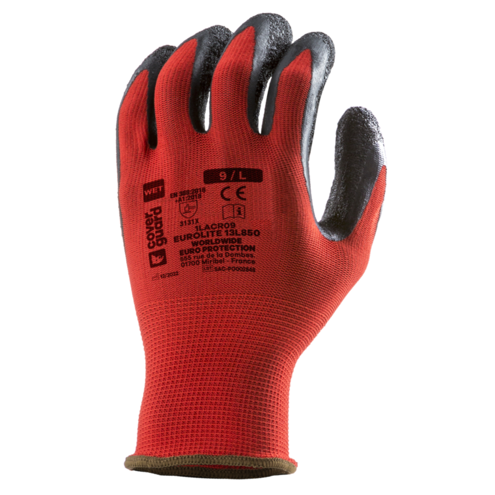 Gant EUROLITE 13L850 Jauge 13 noir/rouge - COVERGUARD - 1LACR