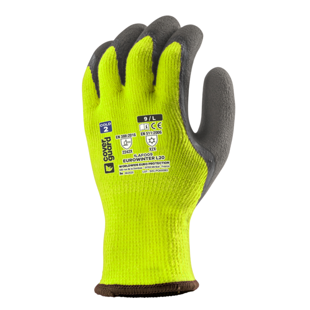 Gant EUROWINTER L20 Jauge 10 jaune fluo - COVERGUARD - 1LAFO