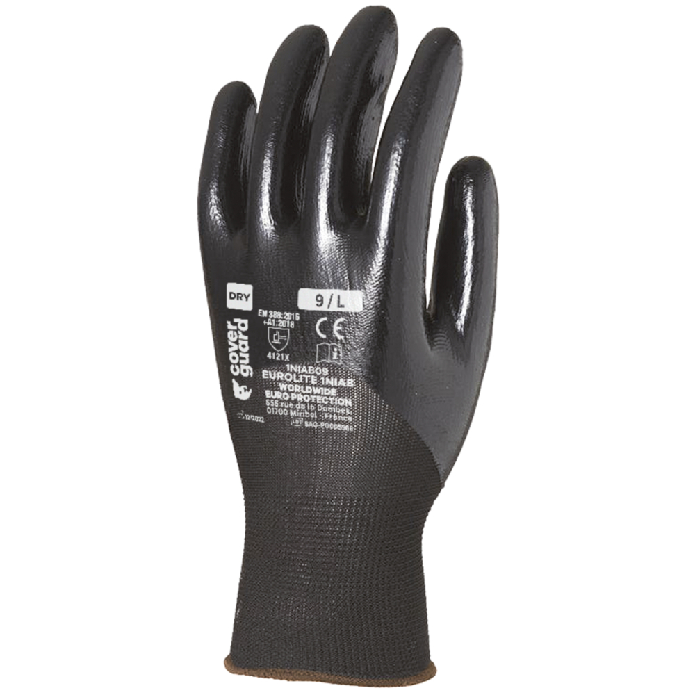 Gant EUROLITE 1NIAB Jauge 15 noir - COVERGUARD - 1NIAB