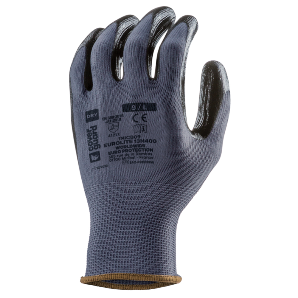 Gant EUROLITE 13N400 Jauge 13 noir/gris - COVERGUARD - 1NICB