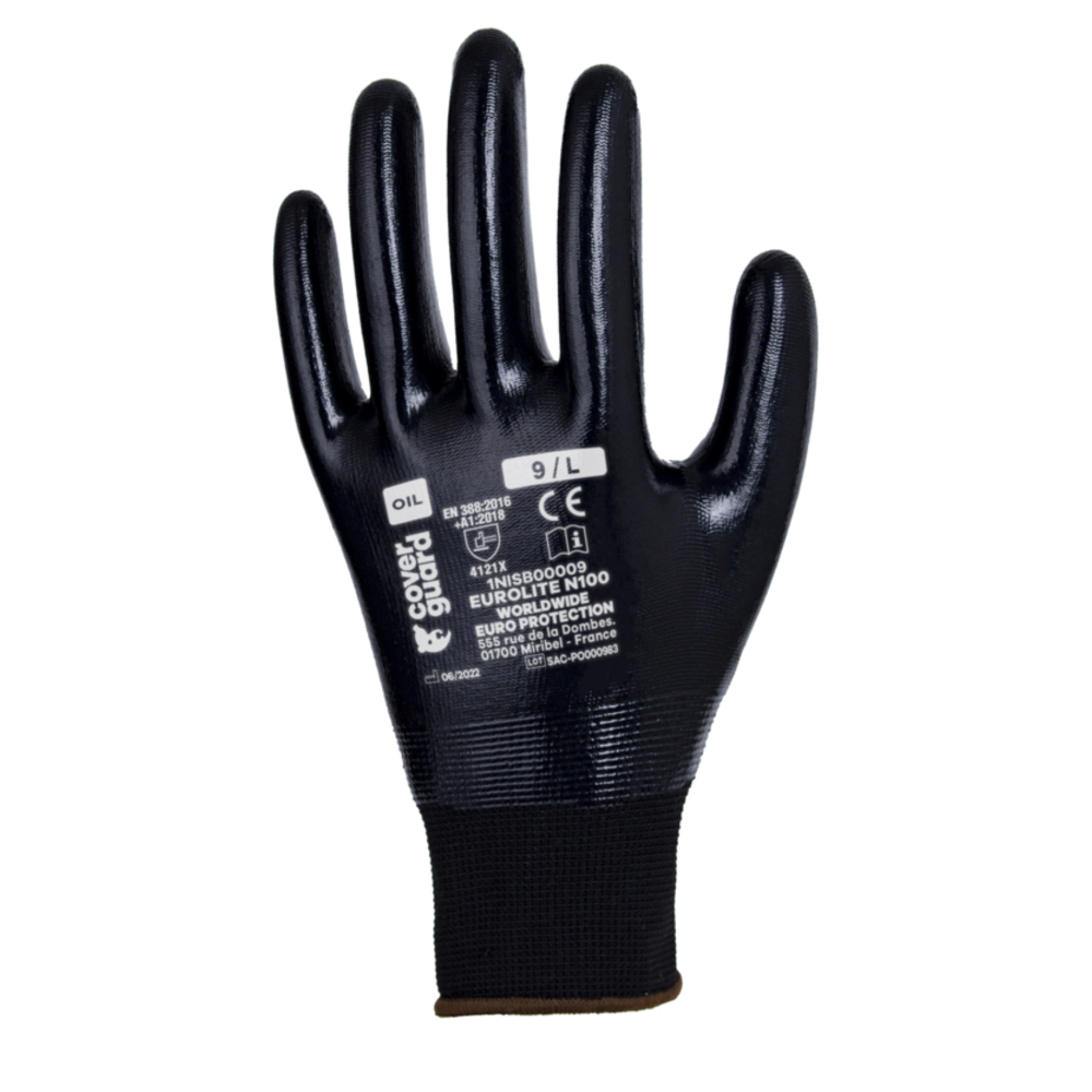 Gant EUROLITE N100 Jauge 15 noir - COVERGUARD - 1NISB00