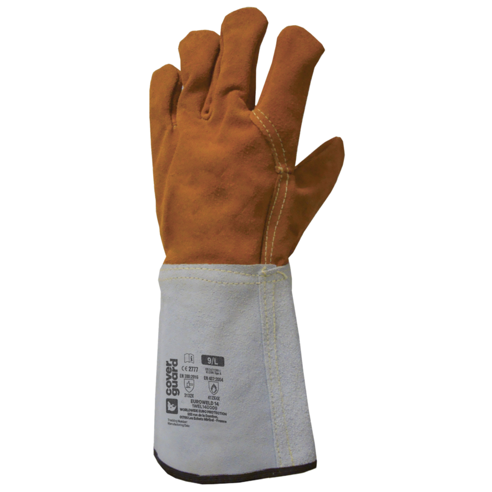 Gant EUROWELD 250 marron/blanc/cuir - COVERGUARD - 1WEL25